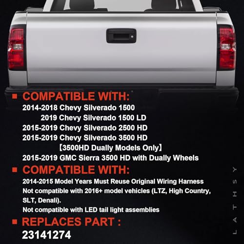Tail Light Compatible With 2014-2019 Chevy Silverado 1500 Driver Side