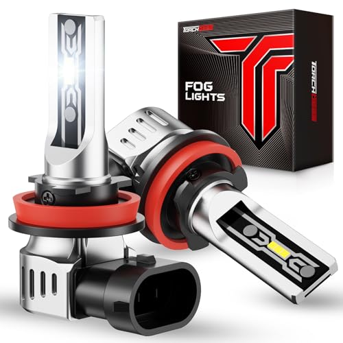 Torchbeam H11/H16/H8 LED Fog Light Bulb, 12000 Lumen Upgrade,600% Brightness H11 LED Fog Lights, 1:1 Replacement For Cars,Trucks,and SUVs,3-Minute Quick Installation,Pack of 2