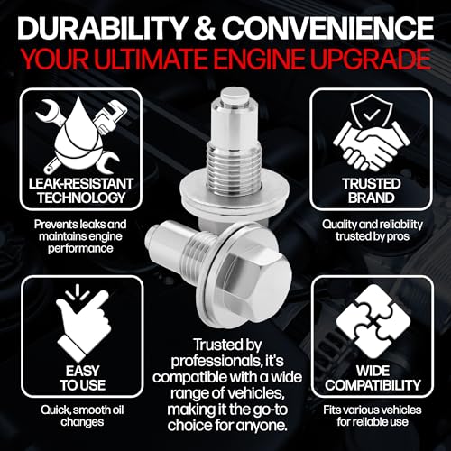 Votex - Made in USA - 1/2 X 20 Magnetic Engine Oil Drain Plug fits Buick, Cadillac, Chevrolet, Chrysler, Dodge, Ford, GMC, Jeep, Oldsmobile, Plymouth, Pontiac - Stainless Steel - Part Number DP004