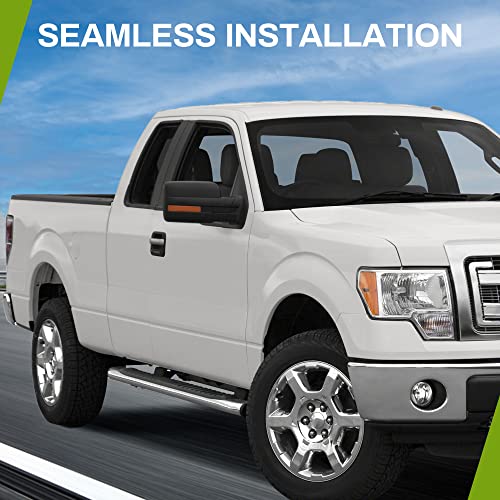 AUTOSAVER88 Door Mirror Compatible with 2007-2014 Ford F150, Left Driver Side Mirror with Turn Signal Puddle Light Power Adjustable Heated Manual Folding