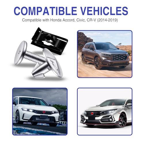 14PCS Engine Splash Shield Hardware Kit – Under Engine Cover Bolts & Clips for Skid Plate & Oil Pan Protection – Replaces 90105-TBA-A00, 90674-TY2-A01