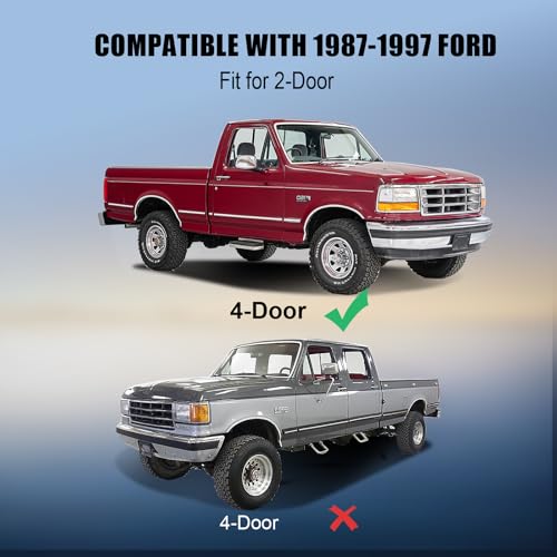 ItranMc Front Door Window Weatherstrip Kit,Window Molding Sweep Felt Trim Seal & Run Channel Rubber Seals for 1987-1997 Ford F150 F250 F350 Bronco#E7TZ1521452A E7TZ1521453A F2TZ1521456A F2TZ1521457A
