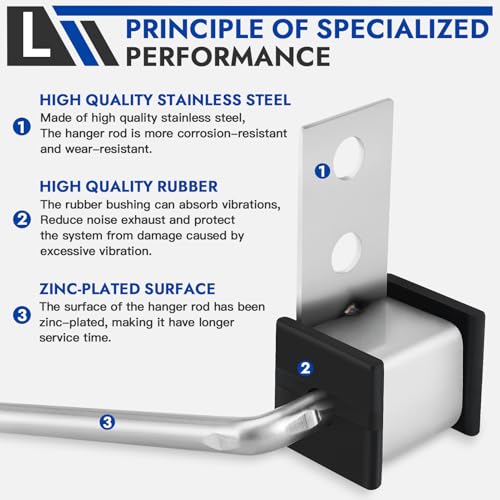 Universal Exhaust Hanger Rod Heavy-duty Stainless Steel Exhuast Pipe Hanger Rod Weld On Exhaust System- 3/8" Rod 10" Long(4 PCS)