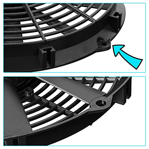 MuHize Electric Radiator Cooling Fan, 12" Universal High Performance Fans(2026 New), Puller Electric Radiator Cooling Assembly 12V 80W with Mount Kit (Pack of 2)