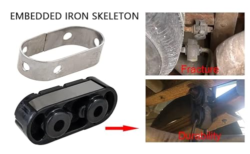 Insulators Exhaust Muffler Hangers 15092802 Compatible with 1999-2018 Silverado Sierra 1500, 2000-2018 Yukon/Tahoe, Built-in Iron Frame Hanger