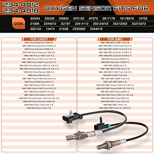 ACAUTO 234-4012 234-4018 Oxygen Sensor O2 Sensor Compatiable with Chevy Silverado 1500 Tahoe Suburban Express 1500 Suburban, GMC Yukon XL Sierra Cadillac Escalade 2344012 SU187 250-24018 4 Pack