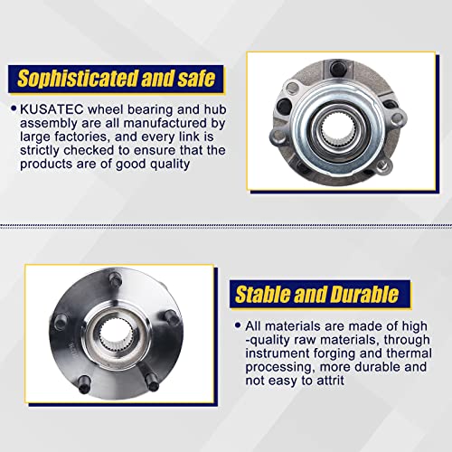 KUSATEC 513296 [2 Pack] Front Wheel Hub and Bearing Assembly Fit for Nissan Altima 2007-2018, Maxima 2009-2019, Murano 2009-2018, Pathfinder 2013-2019, Infiniti JX35 2013, QX60 2014-2019, 5 Lug