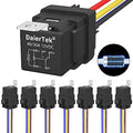 DaierTek 8 Pack 12V Relay with Built-in Diode & 12 AWG Harness Socket 30A/40A Heavy Duty SPDT 5 Pin Relay Waterproof for Car Marine Boat