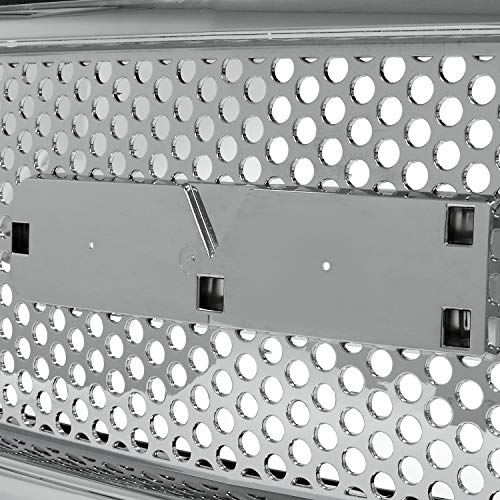 Spec-D Tuning Upper Round Hole Mesh Hood Grill Grille Chrome Compatible with 2000-2006 GMC Yukon Xl