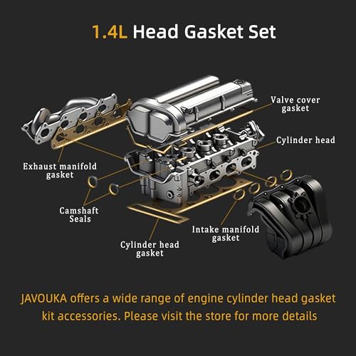 JAVOUKA Head Gasket Set, 1.4L, 2011-2015 for Chevy Cruze, 2012-2016 for Chevrolet Sonic, 2015-2016 for Chevy Trax, 2013-2016 for Buick Encore, Gas DOHC VIN-B C 9(34pcs)