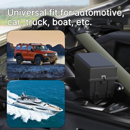 DaierTek 12V Relay Box 6 Way12 AWG Pre-Wired Waterproof Relay Box 6 Slot ATC/ATO Fuse Relay Block Universal Relay Panel for Automotive Car Marine Boat