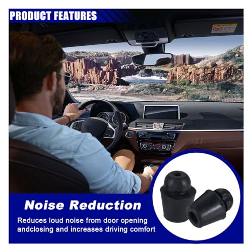 KITUREK Car Door Bumper Shock Absorbers, Rubber Slam Stoppers, Door Side Protector Buffer Pads, Front Rear Door Soundproof Guard Cushion, Car Accessories for Most Cars Trucks SUVs (5PCS)