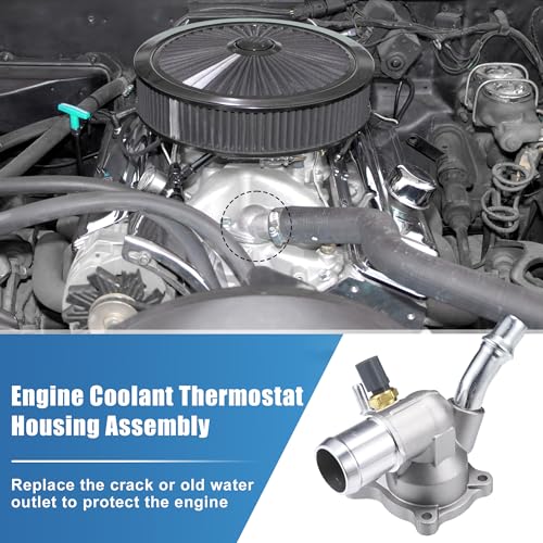 uxcell Engine Coolant Thermostat Housing Water Inlet Assembly for Chrysler 200 for Dodge Dart for Jeep Cherokee 2.4L No.5047772AB/5047263AB Integrated Thermostat Housing Assembly W/Sensor