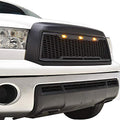 EAG Replacement Upper Grille Front Grill with Amber LED Lights Fit for 10-13 Tundra - Matte Black