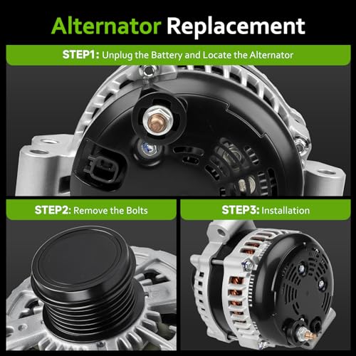 New Alternator Compatible with 11-18 Chrysler 300, 2011-2018 Dodge Charger Durango V6 3.6L, 2011-2018 Jeep Grand Cherokee V6 3.6L, 2013-2015 Ram 1500 V6 3.6L, 15-18 Dodge Challenger, 56029789AA 11598N