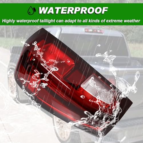 Lochnchn Tail Light Assembly Compatible With 2019-2025 GMC Sierra 1500 2500HD 3500HD Left Driver Side Taillight Rear Lamp Brake Light Replace# 84565919 GM2800309 Halogen Type