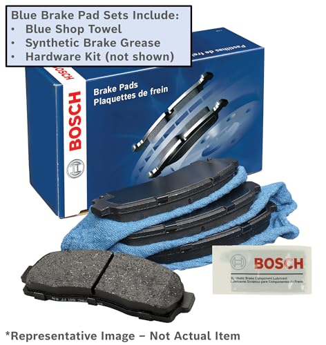 BOSCH BE537H Blue Ceramic Disc Brake Pad Set With Hardware - Compatible With Select Acura CL, CSX, ILX, RSX, TL, TSX, Vigor; Honda Accord, Civic, CR-Z, Prelude, S2000; Suzuki Kizashi, SX4; REAR
