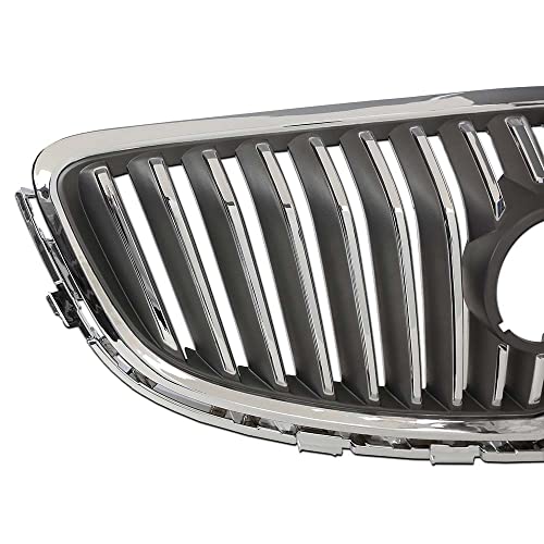G-PLUS Front Bumper Upper Grille Assembly Chrome Compatible with 2012-2017 Buick Verano 20984572, 23172630, 23274652