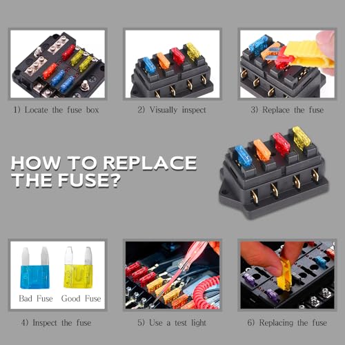 Rebvugr 120PCS Car Fuses Assortment Kit, Automotive Fuse, Auto Blade Fuse Kit with Puller Tool, Mini Fuses(2A/3A/5A/7.5A/10A/15A/20A/25A/30A/35A) Replacement Fuse for Car RV Truck Motorcycle Marine
