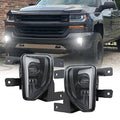 4X4FLSTC LED Fog Lights Assembly Compatible with 2016 2017 2018 Chevy Silverado 1500 models DOT Bumper Driving Lights Fog Lamps Replacement with DRL Halo Black