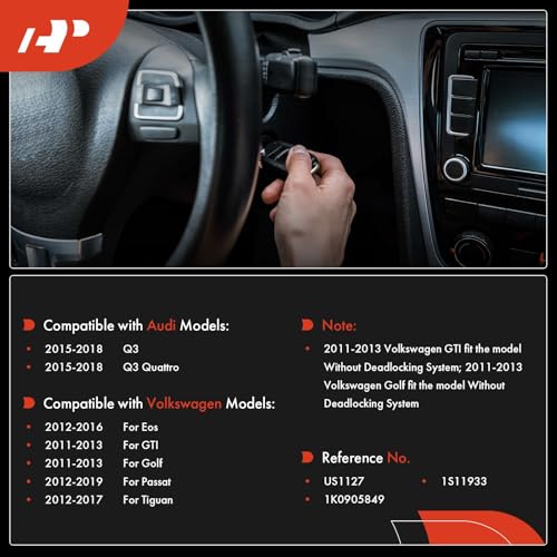 A-Premium 6+2 Blade Pin Ignition Starter Switch Compatible with Volkswagen Passat 2012-2019, Tiguan 2012-2017, Golf/GTI 2011-2013, Eos 2012-2016, Audi Q3/Q3 Quattro 2015-2018, without Deadlock/KESSY