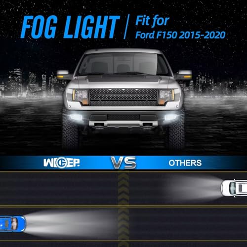 wideep Premium Dual colors LED Fog Light Assemblies For F150 2015-2020 Ford, Two-Tone White and Amber Light, For 17-19 F250/F350/F450 Super Duty, Plug and Play Anti-fog IP67 DC 12V, 2Pcs, JL3Z-7222-D