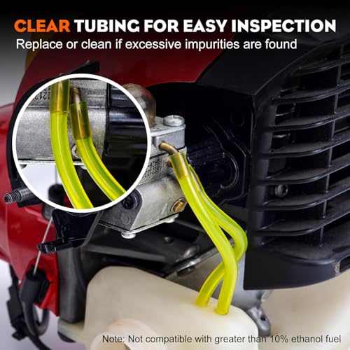 Hipa 4 Size Gas Fuel Line Hose Tubing 4 ft. Each for Small Engine Chainsaw Lawn Mower String Trimmer WeedEater Blower Model Parts I.D x O.D 1/8" x 3/16" 3/32" x 3/16" 1/8" x 1/4" .08" x .14"