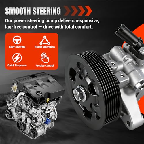 Power Steering Pump 21-5419 with Pulley Compatible with Honda CR-V 2002 2005-2011, Accord 2006-2007, Element 2006-2011, Acura RDX 2007-2012, TSX 2006-2008 Replace# 965419, 56110PZDA02