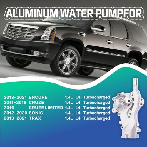 YBDDZH Water Pump Thermostat Kit Compatible with 2013-2020 Encore & 2011-2016 Cruze & 2012-2020 Sonic & 2013-2020 Trax L4 1.4L Turbocharged Engine, Replaces OE AW6662 25192709 55565336 902808 34709