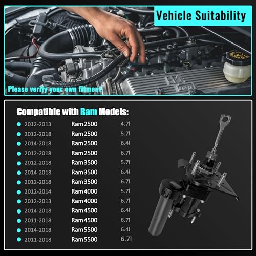 Hydraulic Power Brake Booster 52-7416 Compatible with Ram 2500 3500 4500 5500 2011-2018 6.7L L6 5.7L V8 6.4L V8 52013874AC 68144663AA