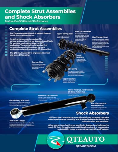 PM Auto Set of 4 Front Shock Absorber-Rear Complete Shock Absorber Kit Compatible With 2000-2006 Chevrolet Tahoe
