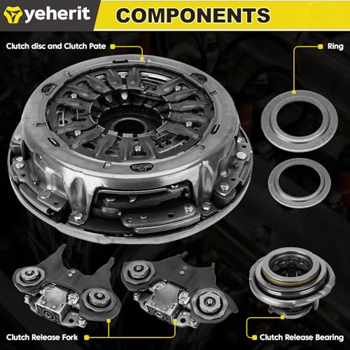 6DCT250 DPS6 Auto Transmission Clutch Kit with Clutch Release Fork Lever Compatible with Dual Ford Focus Fiesta 2011-2019 B-Max 2012-2019 Ecosport 2013-2019, Repalce# 602000800