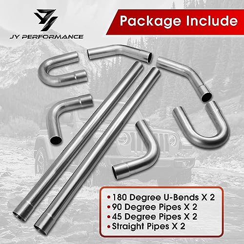 3 Inch T304 Stainless Steel Exhaust Pipe Kit, 3'' OD, 8PCS