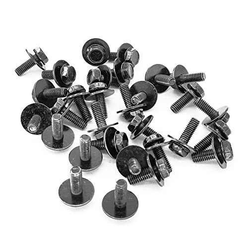 71315-122382A 30x M6 Bolts, 1.0 x 17mm Loose Washer Hex Head SEMS Body Bolts, Transmission Pan Bolts, Oil Pan Bolts with 18mm Washer, Replaces OEM 11508930, M6 Screws for Toyota, Subaru, Dodge & More
