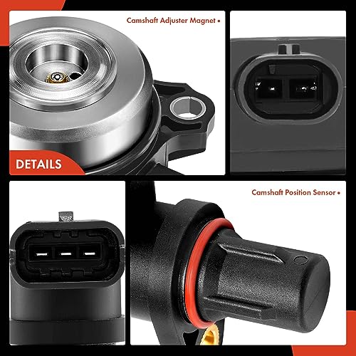 A-Premium 4-PC Camshaft Position Sensor + 4-PC Camshaft Adjuster Magnet Solenoid Kit Compatible with Mercedes-Benz Vehicles - 2006-2015 - C, CLK, CLS, E, G, GL, GLK, ML, R, S, SLK - Intake & Exhaust