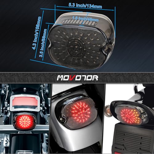 MOVOTOR Led Tail Light LED Brake Turn Signal Rear Light Low Profile Smoked Taillights Compatible with Harley Davidson Dyna Sportster 883 1200 Road King