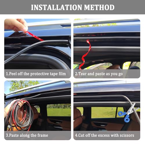52.5Ft Car Door Seal,Thickened Rubber Automotive Weather Stripping for Hoods,Trunks,Windows,Universal Soundproof Car Weather Stripping Car Accessories for Most Car,Truck,SUV (52.5Ft)