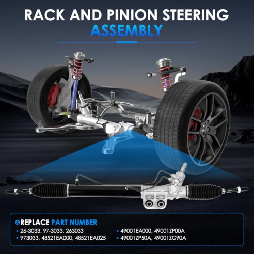 HAYIAUTO 26-3033 Hydraulic Power Steering Rack and Pinion Fit for Nissan Frontier Pathfinder Xterra Automotive Replacement Rack & Pinion Assembly 48521EA000 49001ZP50A 48521EA025 49001EA000 49001EA000
