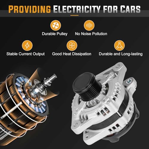 New Alternator Replacement Compatible with Toyota Sienna 3.5L 2007-2016, Venza 3.5L 2010-2015, Highlander 3.5L 2011-2016, for Lexus RX350 2010-2014, ES350 3.5L 2016-2018 Replace AL3364X 104210-5510