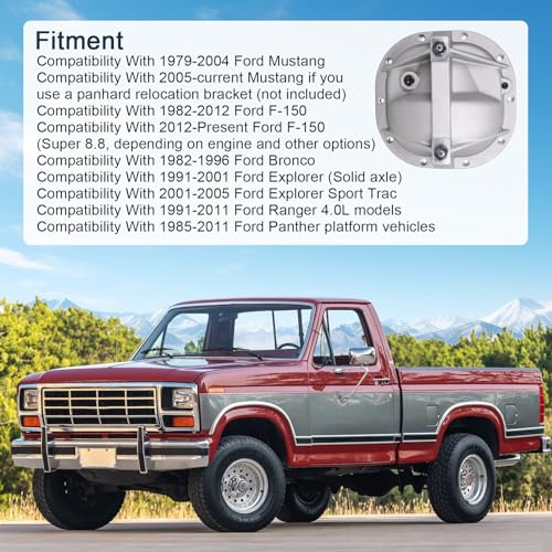 RALBDX 8.8 Differential Cover Rear End Girdle System Compatible with Ford Mustang 1979-2004, F-150, Explorer Sport Trac, Bronco, Ranger, Panther 8.8" rear diff cover & Hardware