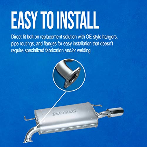 Walker Quiet-Flow SS 55529 Direct Fit Exhaust Muffler Assembly 2" Inlet (ID) 2.25" Outlet (OD) for Nissan Pathfinder