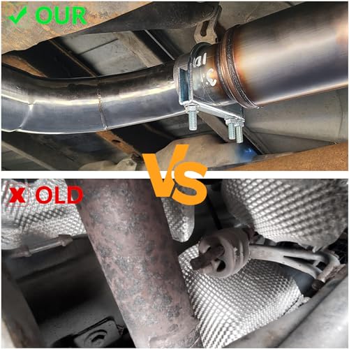 LCGP 4" Universal Exhaust Clamp with Hanger Made of Heavy-Duty Steel Clamp with Rear Muffler Hanger Exhaust Pipe 2PCS