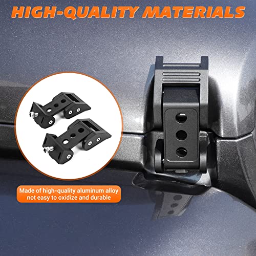 RT-TCZ for Wrangler Hood Latch Lock Catch, Aluminum Hood Latches for Jeep Wrangler 2007-2017 JK JKU 2018+ JL JLU 2020+ Gladiator JT Black Exterior Accessories 2pcs