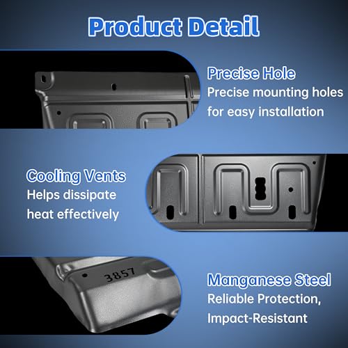 Engine Splash Shield Skid Plate Compatible with 2015-2024 Ford F150 Gas Models, Upgraded 1.3mm Manganese Steel Underbody Lower Cover, Replaces ML3Z-7222-D JL3Z-7222-C, Not Fit Raptor or 3.0L Diesel