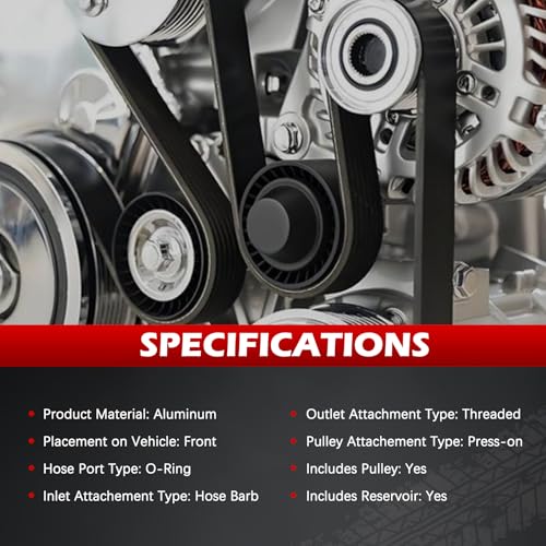 Autodevil 20-65990 Power Steering Pump with Pulley & Reservoir Fit for 2002-2009 Trailblazer & Envoy, 06-09 9-7x 4.2i, 2005 9-7x Linear, 07-08 Ascender, 04-07 Rainier, 02-04 Bravada, 4.2L 5.3L 6.0L