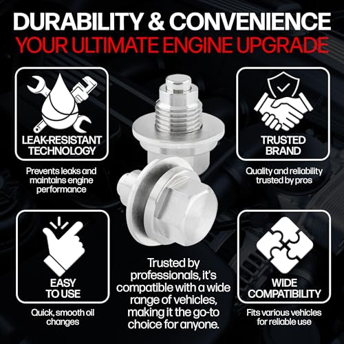 Votex - Made in USA - M12 X 1.25MM Magnetic Engine Oil Drain Plug fits Infiniti, Lexus, Nissan, Toyota - Stainless Steel - Part Number DP006