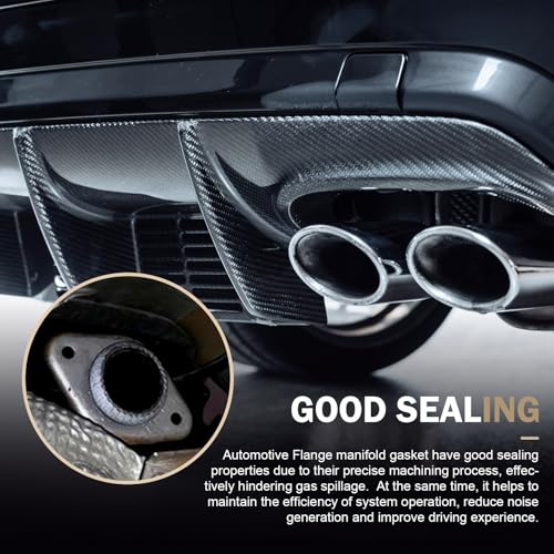 Zikefest 2PCS Exhaust Manifold Gasket, 2.56inch Sealed Exhaust Manifold Gasket, Prevent Leaking Between Exhaust Pipe and Exhaust Manifold, Universal Replacement Donut Gasket (65MM)