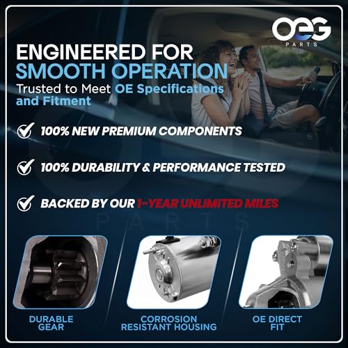 OEG Parts New Starter Compatible with Dodge RAM 5.7L 1500 2500 3500 4000 2009-2010 & Durango 2011-23, Compatible with Jeep Commander 09-10, Grand Cherokee 09-2021 56044736A, M000T23271, R6044736AC