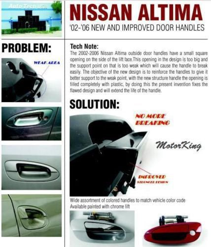 ADVANCE IGNITION Compatible with Nissan Front Left Driver Side 2002-2006 Altima QM1 Cloud White Exterior Outside Door Handle 2002 2003 2004 2005 2006