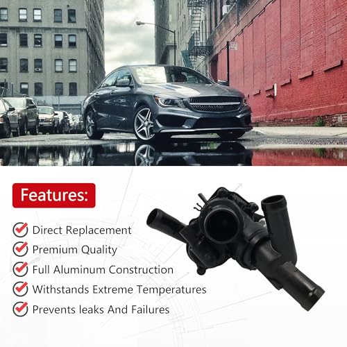 Effoexparts Engine Coolant Thermostat Housing For Mercedes-Benz CLA250 2014-2019/ GLA250 2015-2019/ CLA45 2014-2018/ GLA45 2015-2019 Replaces 2702000615 2702000415 2702002200